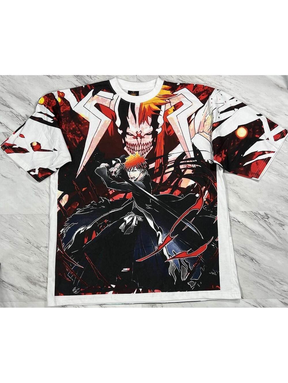 Bleach Ichigo Hollow Mask Anime AOP Graphic Shirt 2XL Bankai Tee #11P